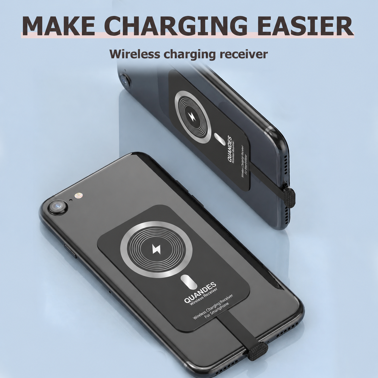 Incarcator Wireless, Quandes®, 10W, 2A, Quick Charge 3.0, Receiver Wireless Type C, USB C, incarcare rapida pentru telefoane mobile, negru - imagine 11