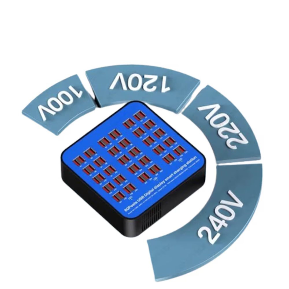 Statie de incarcare 300W cu 60 porturi USB