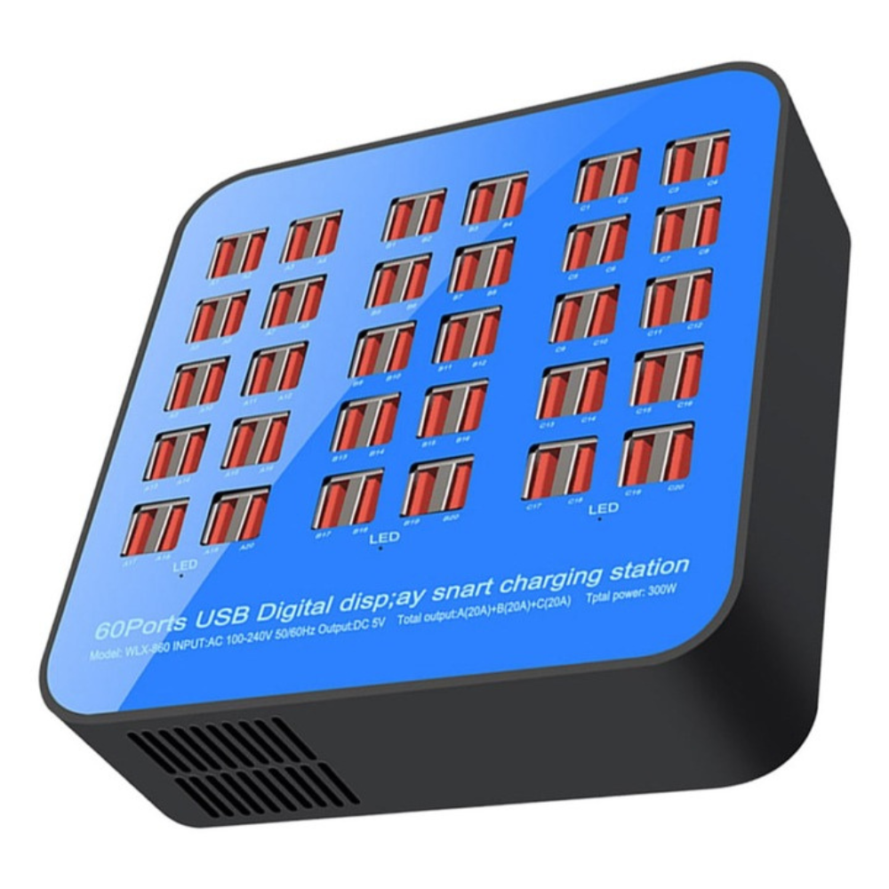 Statie de incarcare 300W cu 60 porturi USB