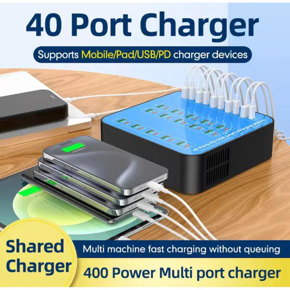 Statie de incarcare 400W Smart cu 40-Port USB PD