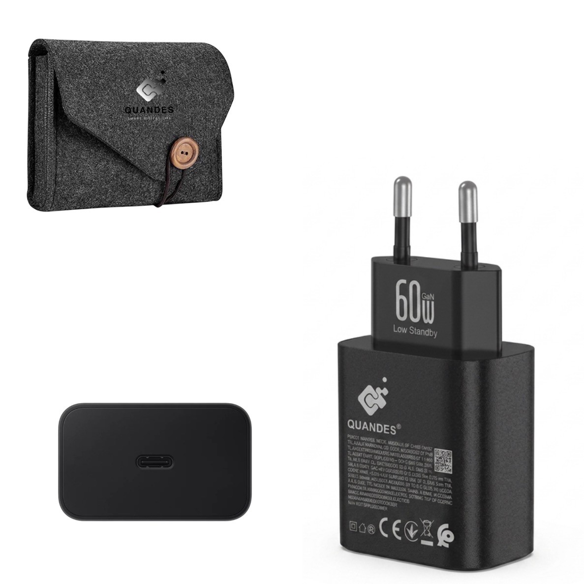 incarcator 60W PD T6010, compatibil cu Galaxy s26/s25 ultra, QUANDES cu geanta de protectie